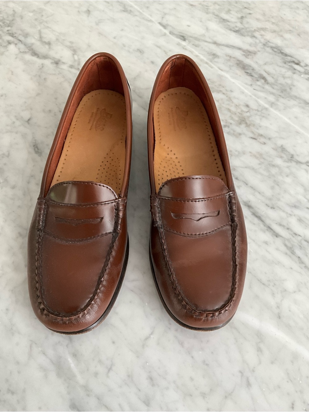 Bass Women's Diana  Brown Leather Penny Loafers